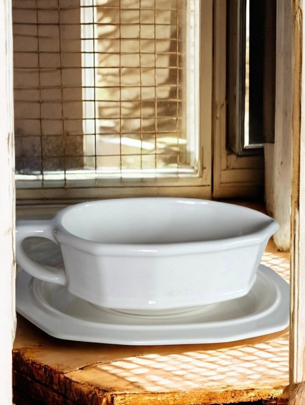 PHALTZGRAFF HERITAGE White Gravy Boat and Under Plat